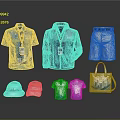 Blue White Daily Life Products With Polo Shirt Jacket Shorts Caps T Shirts Tote Bag