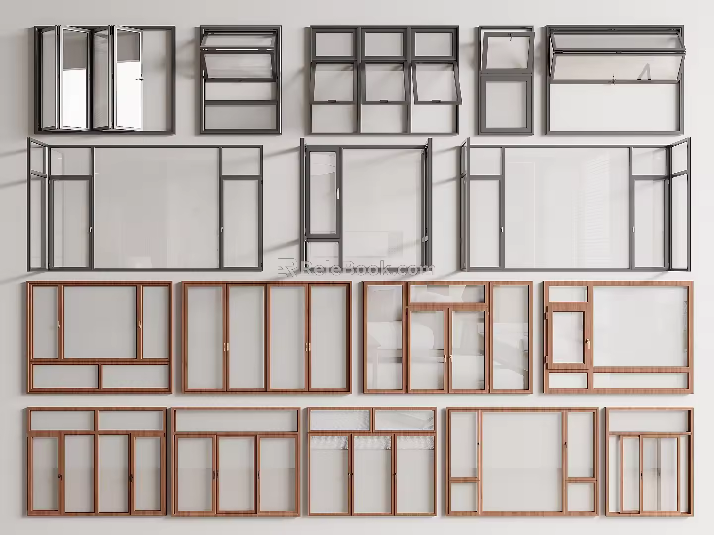 Modern windows casement window sliding window bay window folding window floor-to-ceiling window 3d model