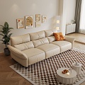 Three-person multi-function sofa 3d model