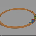 Wooden Circular Train Track With Colorful Cars For Kids Room Furniture