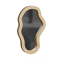 Unique Irregular Shaped Modern Wall Mirror With Golden Artistic Frame For Home Decor
