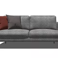 modern double sofa fabric double sofa 3d model
