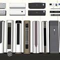 Various Types of Air Conditioner Fans Including Wall Mounted and Floor Standing Units