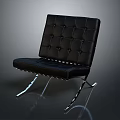 Modern Black Leather Tufted Chair With Metal Legs And Sleek Design
