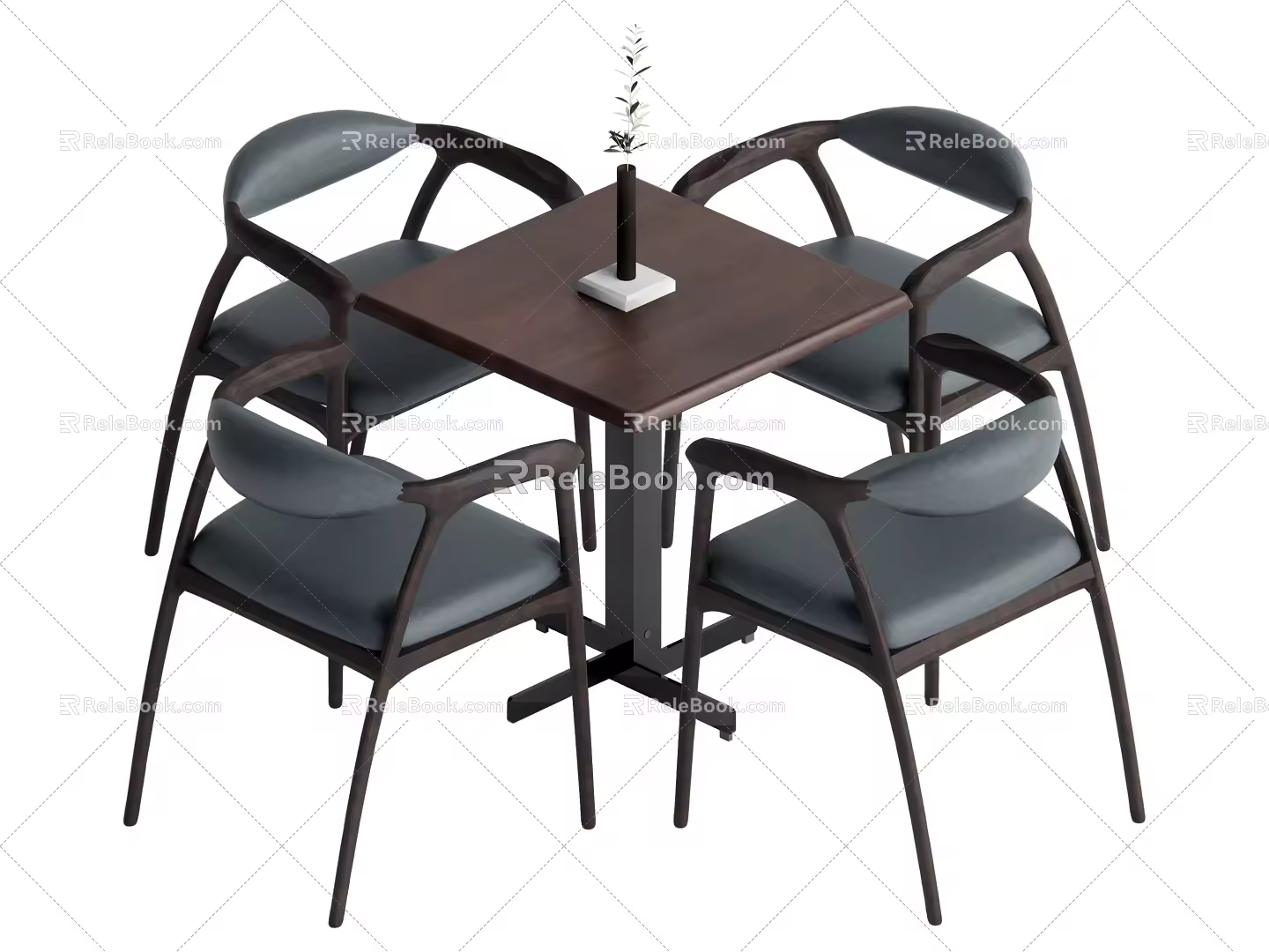 Casual table and chair combination 3d model
