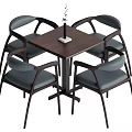 Casual table and chair combination 3d model
