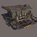 GAL PRONTO Floating Building With Metal Structure Staircase And Sandbags In Blue Sky