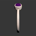 Rose Gold Ring With Purple Gemstone Simple Design For Daily Wear