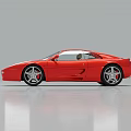 Red Sports Car With Sleek Aerodynamic Exterior Silver Wheels And Beige Interior Design