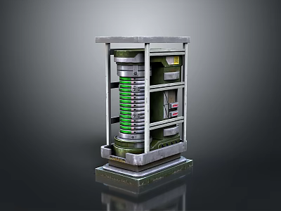 Tire Manufacturing Equipment Featuring Green Spiral Parts And Metal Structure Layers 3d model