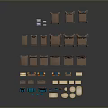 Assorted Modular Furniture Components With Seating Table And Cabinet Designs