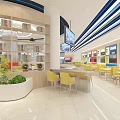 Hotel Lobby Self-service Weighing Area With Modern Interior And Digital Displays