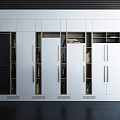 White Modern Bookcase Interior With Cabinets Open Shelves And Book Storage