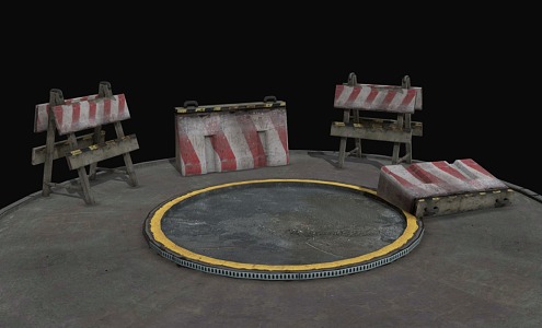 Road Barricade Road Asphalt Road 3d model