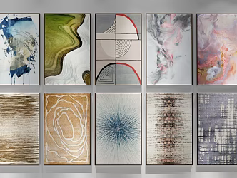 Modern abstract painting decorative painting 3d model