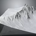 Snow Covered Mountain Peak with White Snow Slopes in Natural Winter Landscape