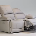Brown Leather Recliner Chair With Adjustable Footrest Armrests And Soft Cushions