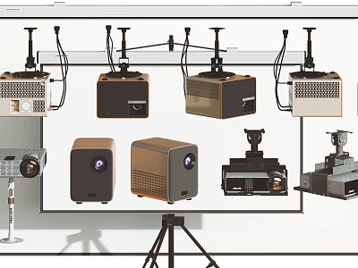 Projector Electric Laser Projector Laser Instrument Curtain Projector Curtain 3d model