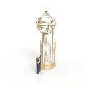 Golden Architectural Model with Spherical Top Intricate Design and Decorative Spires