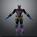 Futuristic Armored Warrior Character With Mythical Creature Inspired Design And Colorful Armor