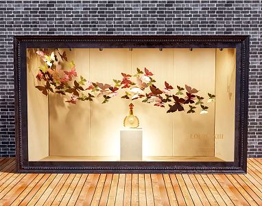 Modern Window Advertising Window Display Cabinet Booth Butterfly Perfume Essential Oil Door Head 3d model