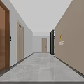 Modern Luxury Apartment Elevator Corridor Interior With Polished Marble Floor And Soft Warm Recessed Lighting