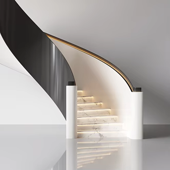 modern revolving staircase 3d model