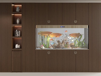 New Chinese Fish Tank Fish Tank Cabinet Hallway Fish Tank Cabinet Aquarium Cabinet 3d model