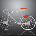 Modern Stylish Bicycle With White Frame Orange Seat And Reflective Wheel Design