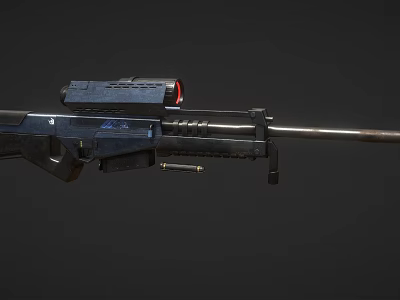 Pneumatic Model Gun With Red Dot Sight And Metallic Structure Design 3d model