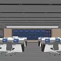 Command Control Room of Modern Monitoring Room 3d model
