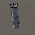 Cylindrical Metal Industrial Equipment With Top Bolts And Base Supports