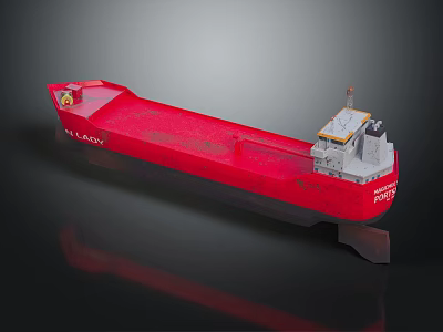 Red Ship With Long Hull White Structure Cockpit And Letters LADY PROJECT 3d model