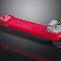 Red Ship With Long Hull White Structure Cockpit And Letters LADY PROJECT 3d model