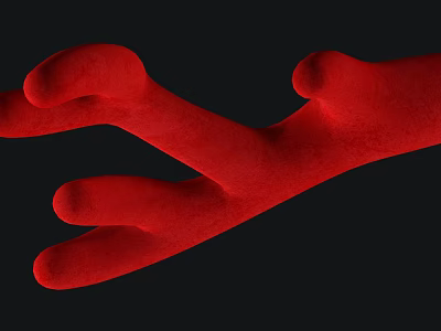 Decorative Red Animal Claw Shaped Wall Decor On Black Background 3d model