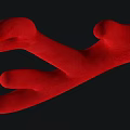 Decorative Red Animal Claw Shaped Wall Decor On Black Background 3d model