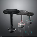 Modern Mushroom Shaped Side Tables With Illuminated Bases And Textured Tops