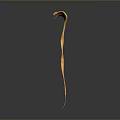 Ancient Decorative Brown Weapon With Long Slender Body Curved Top And Sharp Tip 3d model