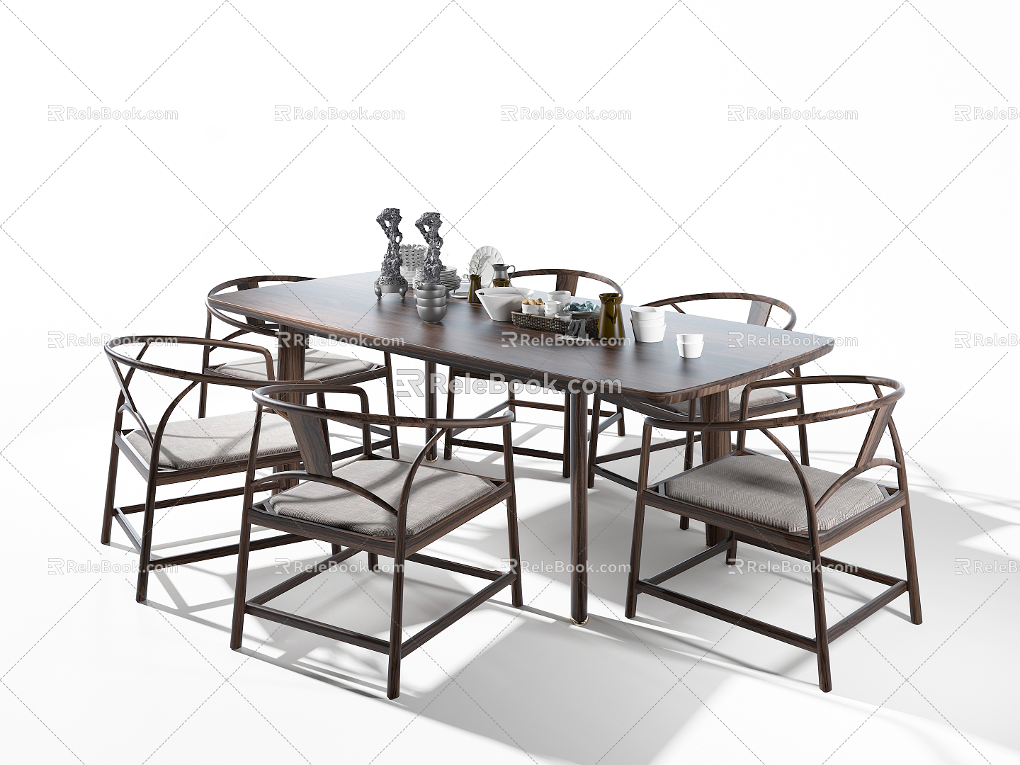 New Chinese Dining Table and Chair Combination Dining Table and Chair model