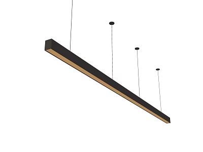 Sleek Long Chandelier with Hanging Wires and Linear Minimalist Design for Modern Home 3d model
