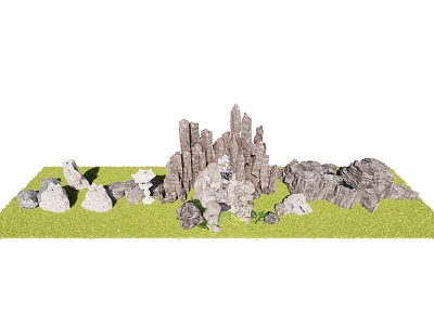 rockery stone combination stone sketch landscape stone taihu stone courtyard stone 3d model