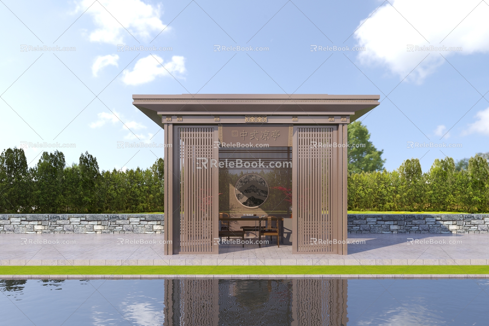 New Chinese Style Pavilion Landscape Pavilion 3d model