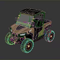 Brown And Black UTV With Open Top Large Tires For Off Road Use