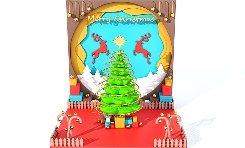 Christmas scene beautiful Chen decoration 3d model