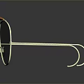 Classic Aviator Sunglasses With Gold Frame Green Lenses And Orange Temple
