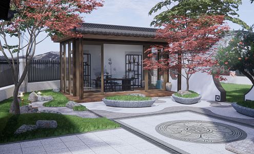 New Chinese Courtyard Garden 3d model