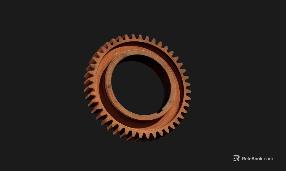 Rustic Brown Metal Gear as Essential Hardware Tool with Toothed Circular Design 3d model 