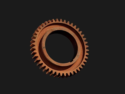 Rustic Brown Metal Gear as Essential Hardware Tool with Toothed Circular Design 3d model
