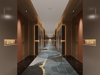 Modern Hotel Aisle 3d model