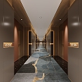 Modern Hotel Aisle 3d model